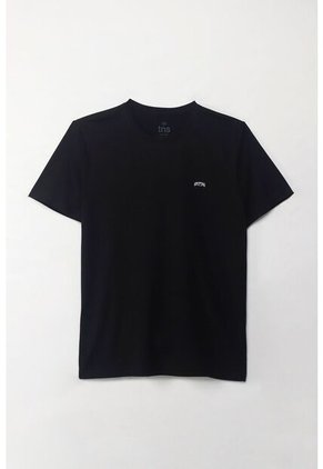 Tennis Camiseta Manga Corta Estampada Negra Para Hombre