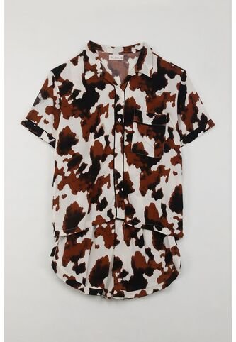 Tennis Pijama De Camisa Y Short De Animal Print Para Mujer Tennis