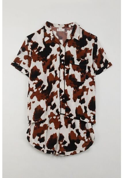 Tennis Pijama De Camisa Y Short De Animal Print Para Mujer