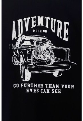 Tennis Camiseta Manga Corta Estampada Negra Para Hombre