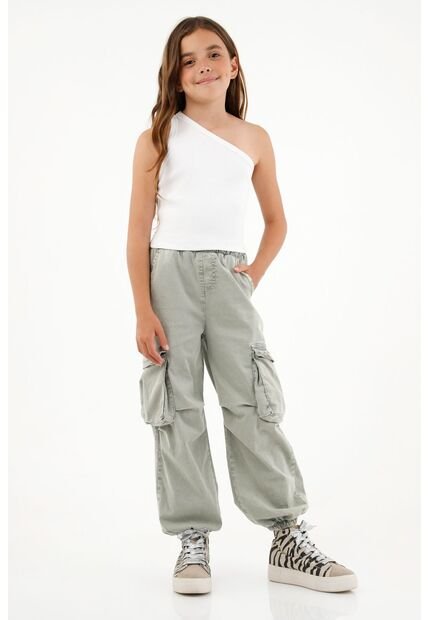 Pantalón Verde Tipo Jogger Para Niña