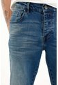 Tennis Jean Super Skinny Azul tiro Medio Con Bigotes 3D Para Hombre de Tennis