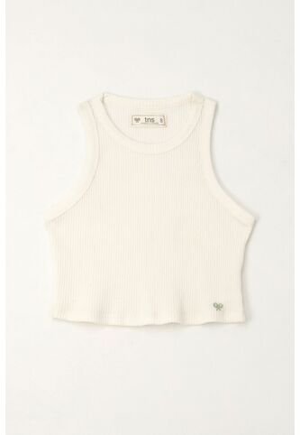 Camiseta Manga Sisa En Rib Crudo Para Niña Tennis