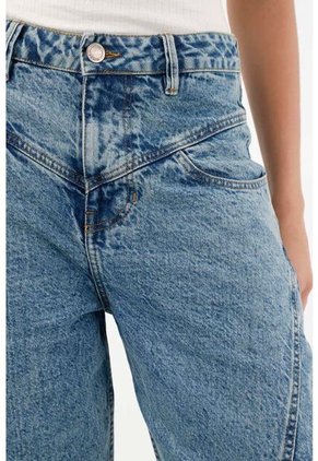 Tennis Jean Wide Leg De Tiro Bajo Azul Para Mujer