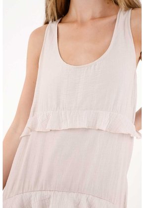 Tennis Vestido Asimétrico Con Boleros Crudo Para Mujer