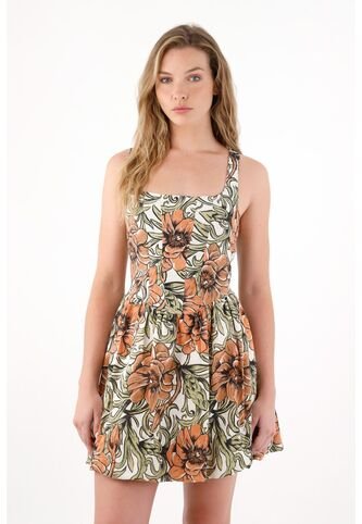 Tennis Vestido Corto Con Falda Globo Y Estampado De Flores Para Mujer Tennis