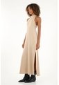 Vestido Crudo Largo Con Aberturas En Costados Para Mujer de Tennis
