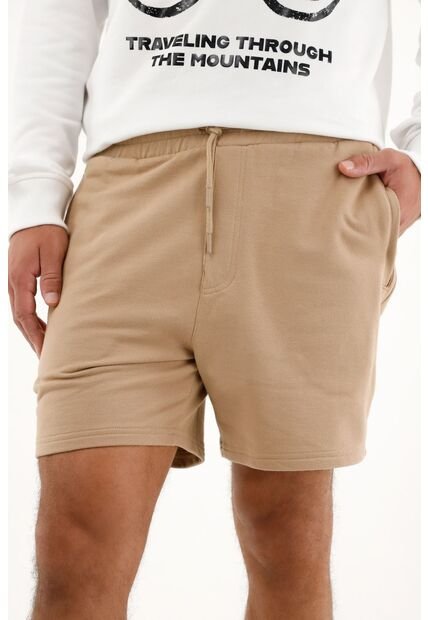 Tennis Bermuda Con Pretina Elástica Crudo Para Hombre