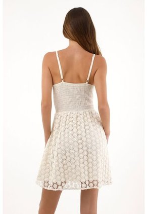 Tennis Vestido Corto En Tejido De Flores Para Mujer