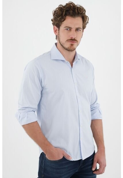 Tennis Camisa Clásica Azul Para Hombre