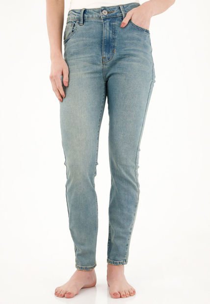 Jean Jegging Tiro Alto Azul Para Mujer
