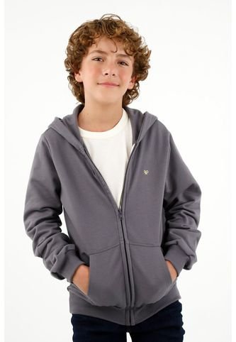 Buzo Gris Con Capucha Para Niño Tennis