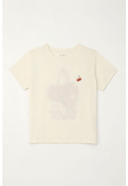 Tennis Camiseta Básica Manga Corta Crudo Para Mujer