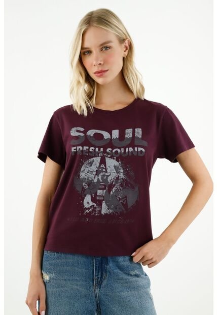 Camiseta Semiajustada Morada Para Mujer