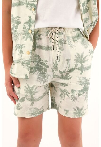 Bermuda Con Estampado De Palmeras Para Niño