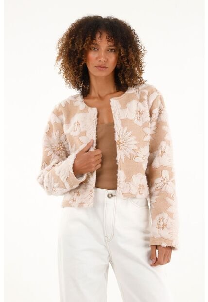 Chaqueta Bordada De Flores Para Mujer