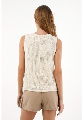 Tennis Chaleco Crudo En Mix De Telas Para Mujer