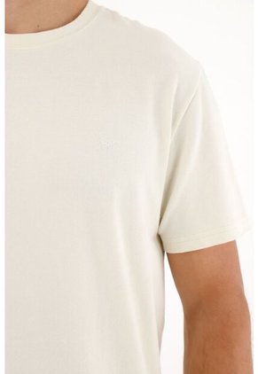 Camiseta Básica Manga Corta Crudo Para Hombre