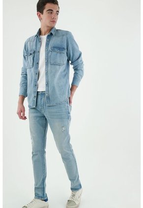 Camisa Azul índigo Para Hombre