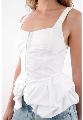 Tennis Camisa Tipo Corsé De Tiras Blanca Para Mujer