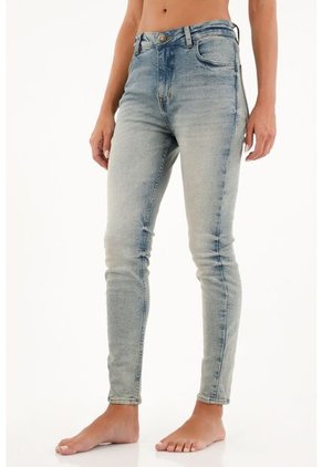 Tennis Jean Super Slim De Tiro Medio Azul Para Mujer