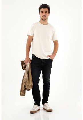 Camiseta Básica Manga Corta Crudo Para Hombre