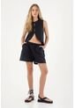 Tennis Short Con Pretina Elástica Negro Para Mujer de Tennis