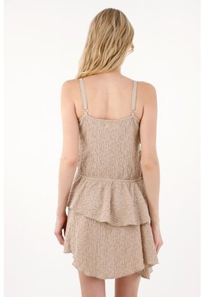 Tennis Vestido Corto Con Boleros Café Con Diseño Limpio Para Mujer