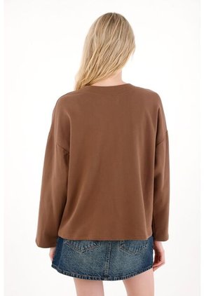 Tennis Buzo Tipo Cárdigan Con Flores Café Para Mujer