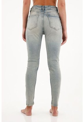 Tennis Jean Super Slim De Tiro Medio Azul Para Mujer