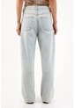 Tennis Jean Wide Leg Con Costuras Paneladas En Algodón Azul Claro Para Mujer de Tennis
