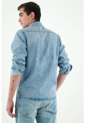 Camisa Azul índigo Para Hombre