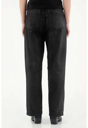 Tennis Pantalón Con Efecto Resinado Animal Print Negro Para Mujer