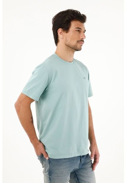 Camiseta Verde En Tela Licrada Para Hombre