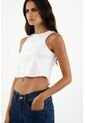 Camiseta Cropped Blanca Para Mujer de Tennis