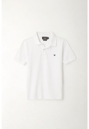 Polo Cuello Tejido Blanca Para Niño