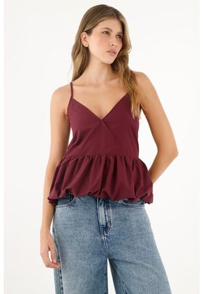 Camisa Morada Con Escote En V Para Mujer