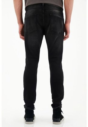Tennis Jean Skinny De Tiro Medio Negro Para Hombre