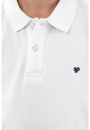 Polo Cuello Tejido Blanca Para Niño