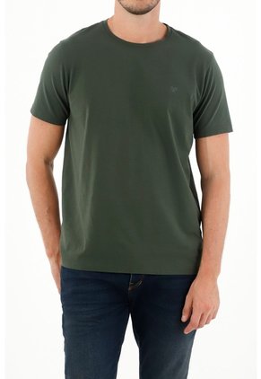 Camiseta Manga Corta Verde Para Hombre