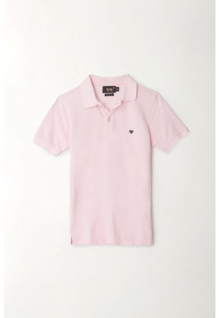 Polo Cuello Tejido Rosada Para Niño