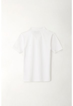 Polo Cuello Tejido Blanca Para Niño