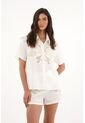 Tennis Camisa Crop Con Detalles De Encaje Crudo Para Mujer de Tennis