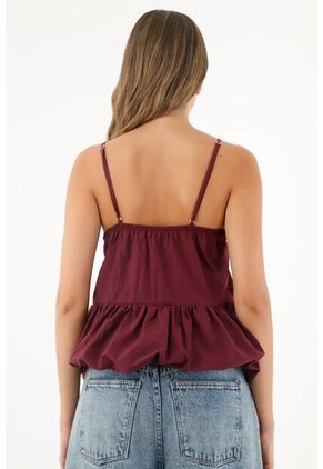 Camisa Morada Con Escote En V Para Mujer