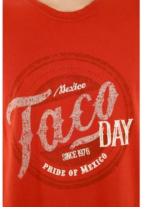 Camiseta Con Estampado Localizado Naranja Para Hombre