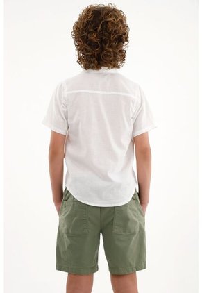 Camisa Blanca De Botones Para Niño