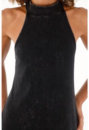 Vestido Negro Largo De Cuello Alto Para Mujer