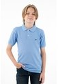 Polo Cuello Tejido Azul Para Niño de Tennis