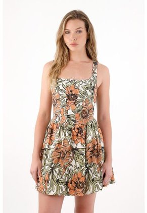 Tennis Vestido Corto Con Falda Globo Y Estampado De Flores Para Mujer