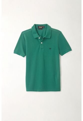 Polo Cuello Tejido Verde Para Niño Tennis